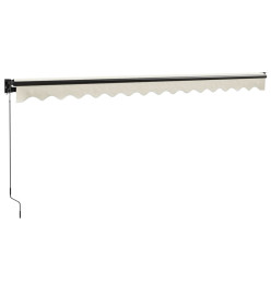 Auvent rétractable crème 4,5x3 m tissu et aluminium