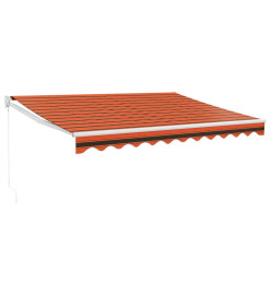 Auvent rétractable orange et marron 3,5x2,5m tissu et aluminium