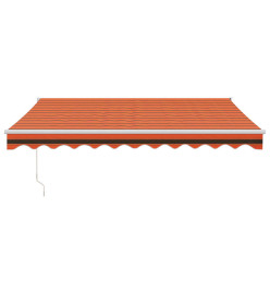 Auvent rétractable orange et marron 3,5x2,5m tissu et aluminium