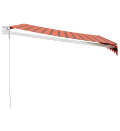 Auvent rétractable orange et marron 3,5x2,5m tissu et aluminium