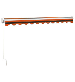 Auvent rétractable orange et marron 3,5x2,5m tissu et aluminium