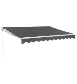 Auvent rétractable anthracite 3,5x2,5 m tissu et aluminium