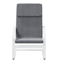 Chaise de relaxation avec repose-pied Gris foncé Tissu