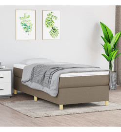Lit à sommier tapissier avec matelas Taupe 90x200 cm Tissu