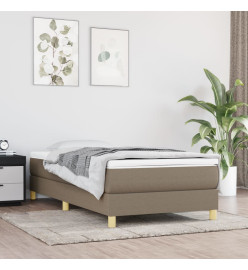 Lit à sommier tapissier avec matelas Taupe 90x200 cm Tissu