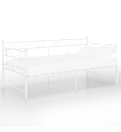 Cadre de canapé-lit extensible Blanc Métal 90x200 cm