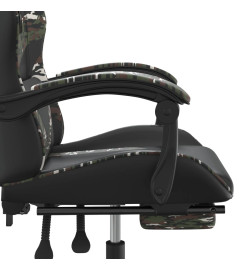 Chaise de jeu avec repose-pied Noir et camouflage Similicuir