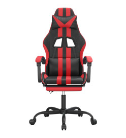 Chaise de jeu avec repose-pied Noir et rouge Similicuir