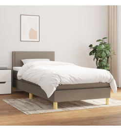 Lit à sommier tapissier avec matelas Taupe 90x200 cm Tissu