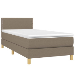 Lit à sommier tapissier avec matelas Taupe 90x200 cm Tissu
