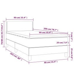 Lit à sommier tapissier avec matelas Taupe 90x200 cm Tissu