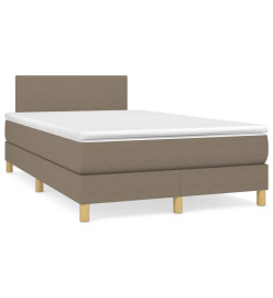 Lit à sommier tapissier avec matelas Taupe 120x200 cm Tissu