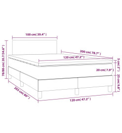 Lit à sommier tapissier avec matelas Taupe 120x200 cm Tissu