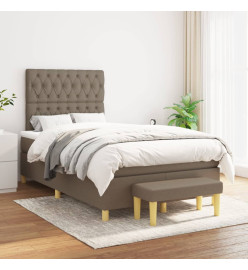 Lit à sommier tapissier avec matelas Taupe 120x200 cm Tissu