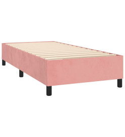 Sommier tapissier avec matelas et LED Rose 100x200 cm Velours