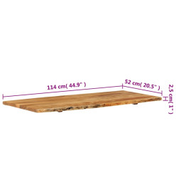 Dessus de meuble-lavabo de salle de bain Acacia 114x52x2,5 cm