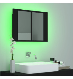 Armoire à miroir de salle de bain LED Noir 60x12x45 Acrylique