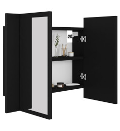 Armoire à miroir de salle de bain LED Noir 60x12x45 Acrylique