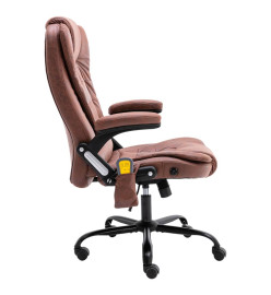 Chaise de bureau de massage marron clair similicuir daim