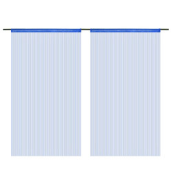 Rideau en fils 2 pcs 100 x 250 cm Bleu