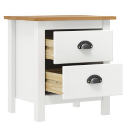 Tables de chevet Hill 2 pcs Blanc 46x35x49,5 cm Bois pin solide