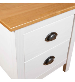 Tables de chevet Hill 2 pcs Blanc 46x35x49,5 cm Bois pin solide