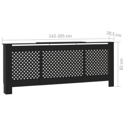 Cache-radiateur MDF Noir 205 cm