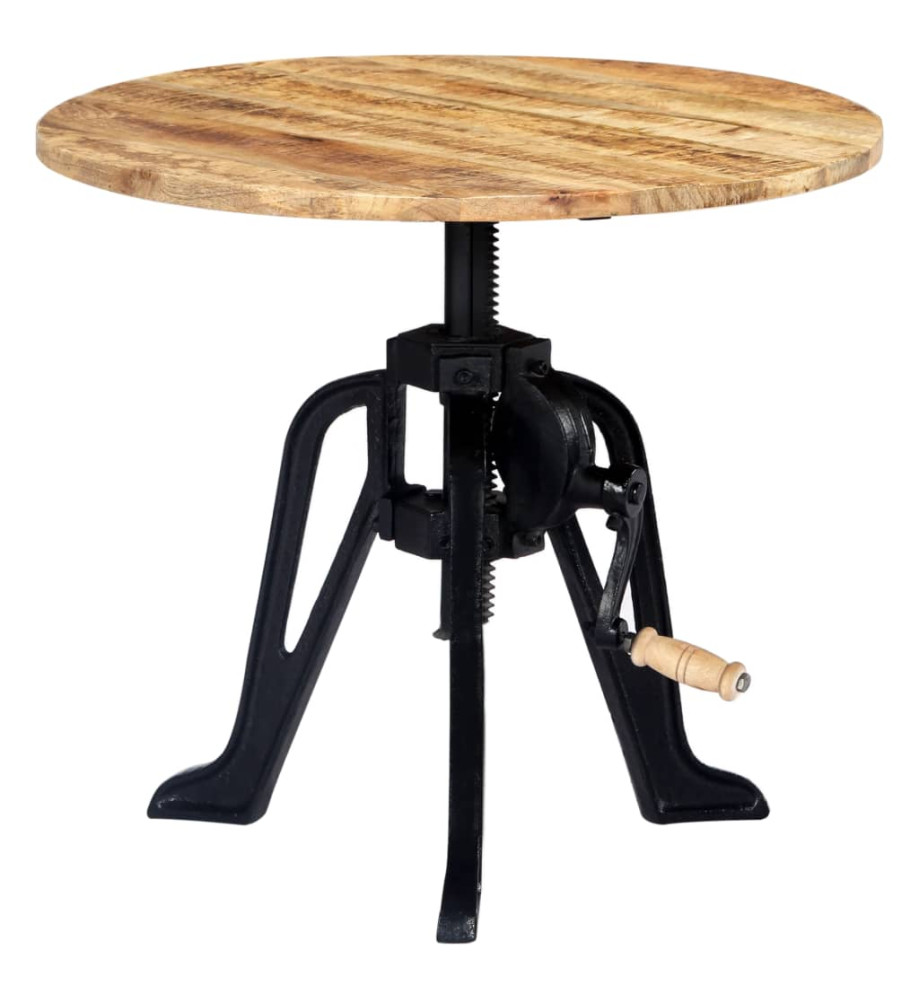 Table d'appoint 60x(46-63) cm Bois de manguier massif et fonte