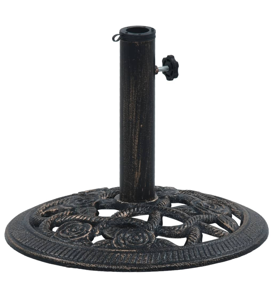 Socle de parasol Noir et bronze 9 kg 40 cm Fonte