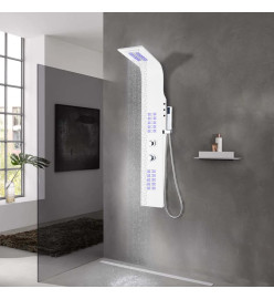 Panneau de douche aluminium 20x44x130 cm blanc