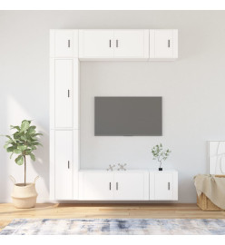 Ensemble de meubles TV 7 pcs Blanc Bois d'ingénierie