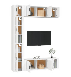 Ensemble de meubles TV 7 pcs Blanc Bois d'ingénierie