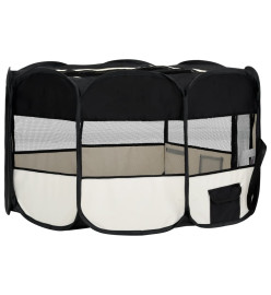 Parc pliable pour chien avec sac de transport Noir 145x145x61cm