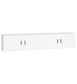 Meubles TV muraux 2 pcs blanc 100x34,5x40 cm