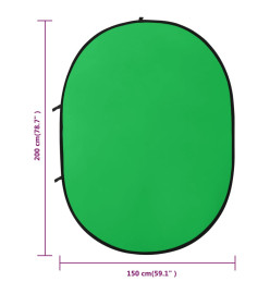 Écran de fond de studio ovale 2 en 1 Vert et bleu 200x150 cm