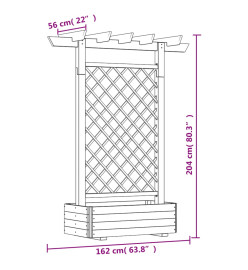 Jardinière pergola 162 x 56 x 204 cm Bois