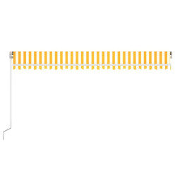 Auvent manuel rétractable 500x300 cm Jaune et blanc