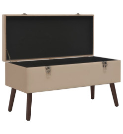 Banc avec compartiment de rangement Beige 80 cm Velours