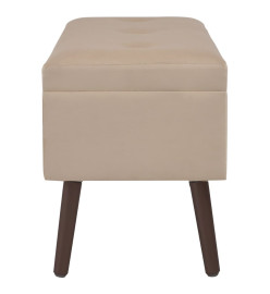 Banc avec compartiment de rangement Beige 80 cm Velours