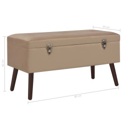 Banc avec compartiment de rangement Beige 80 cm Velours