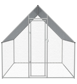 Cage extérieure pour poulets Acier galvanisé 2 x 2 x 1,92 m