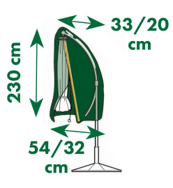 Nature Housse de protection pour parasols inclinés 54/32x230 cm