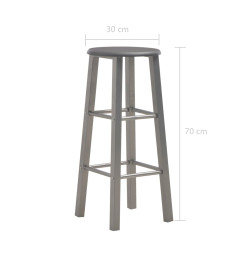 Tabourets de bar lot de 2 anthracite MDF