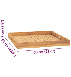 Plateau de service 60x60 cm Bois de teck massif