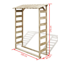 Abri de stockage du bois de chauffage 150x44x176 cm Pin imprégné