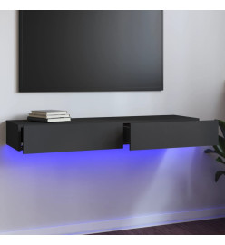 Meuble TV avec lumières LED Gris 120x35x15,5 cm