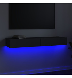 Meuble TV avec lumières LED Gris 120x35x15,5 cm