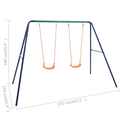 Ensemble de balançoire 2 places Acier