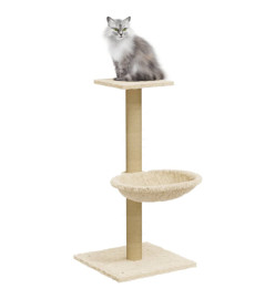 Arbre à chat avec griffoir en sisal Crème 74 cm