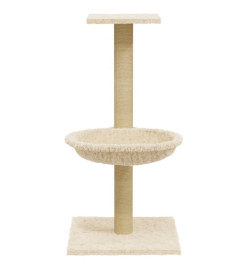 Arbre à chat avec griffoir en sisal Crème 74 cm